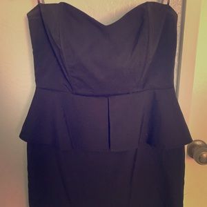 Sweetheart peplum black dress